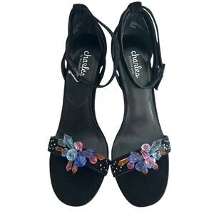 Charles by Charles David Rainey Jewled Sandal Women's 9.5M Black Suede NEW